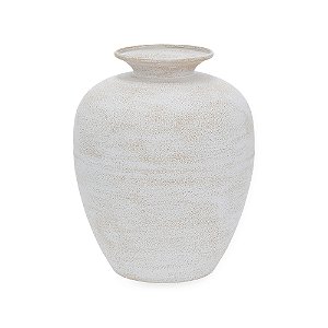 VASO EM METAL PATINADO BRANCO MART 31CM