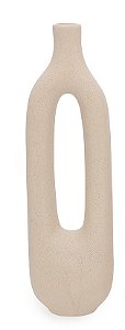 VASO GEOMETRICO EM CERAMICA BEGE MART 45CM
