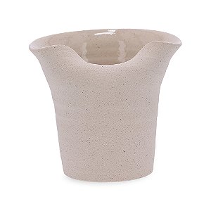 VASO EM CERAMICA ABSTRATO BEGE MART 17CM