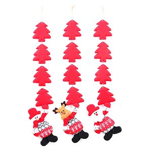 CJ 3 PCS ENFEITE NATAL BONECOS NOEL B NEVE RENA LIGADOS 55CM