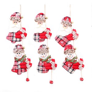 CJ 3 PÇS ENFEITE NATALINO NOEL B NEVE GUIZO FOEDUS 12X45CM