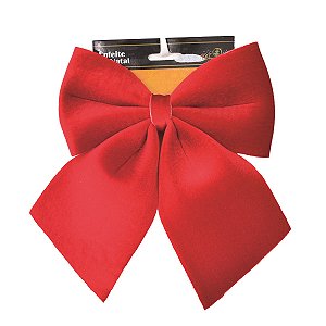 ENFEITE NATALINO LACO VERMELHO AVELUDADO 1PC 20X24CM - P