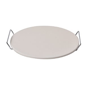 PEDRA PARA PIZZA KENYA COM SUPORTE EM AÇO INOX 33CM