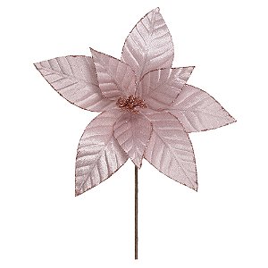FLOR NATALINA BICO DE PAPAGAIO (ROSA CLARO) 35cm (FLORARTE)