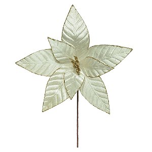 FLOR NATALINA BICO DE PAPAGAIO (BRANCO) 35cm (FLORARTE)