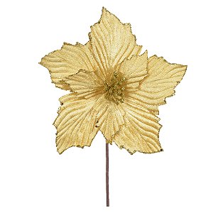 FLOR BICO DE PAPAGAIO DOURADO 22CM FLORARTE