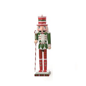 SOLDADO QUEBRA NOZES EM MADEIRA CANDY BOTA VERM 40cm C/1 UN