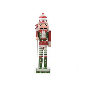 SOLDADO QUEBRA NOZES EM MADEIRA CANDY BOTA VERDE 40cm C/1 UN