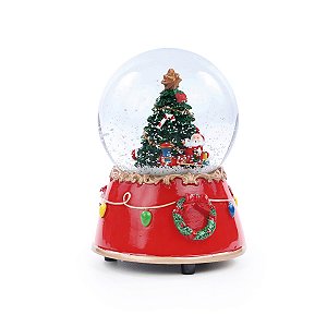 GLOBO AGUA MUSICAL DECORATIVO ARVORE DE NATAL 11CM