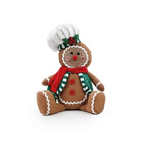 BONECO DECORATIVO GINGER COZINHEIRO NATALINO 26cm
