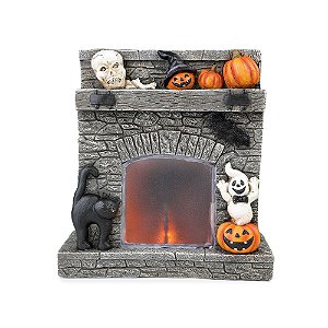 ENFEITE LAREIRA DECORATIVA C/LED ABOBORAS C/1 UN HALLOWEEN