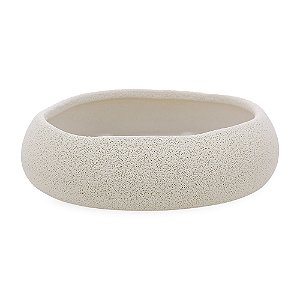 CENTRO DE MESA EM CERAMICA OFF WHITE MART 25cm