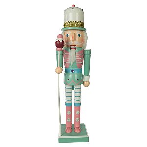 SOLDADO NATALINO QUEBRA NOZES DECOR MADEIRA CANDY COLOR 38cm