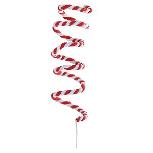 GALHO CANDY ESPIRAL (VERMELHO BRANCO) 1,28m (FLORARTE)