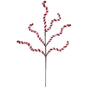 GALHO DOCE DE MENTA ROSA E VERMELHO EM TECIDO 56CM FLORARTE