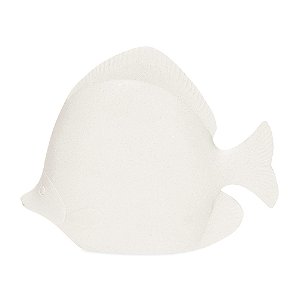 ESCULTURA PEIXE EM POLIRRESINA OFF WHITE MART 25cm