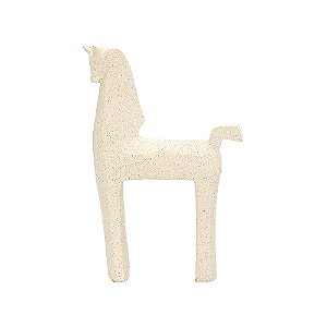 ESCULTURA CAVALO EM POLIRRESINA OFF WHITE MART