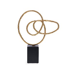 ESCULTURA EM METAL DOURADO MART 47CM