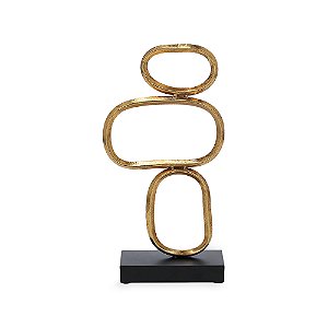 ESCULTURA ABSTRATA EM METAL DOURADO MART