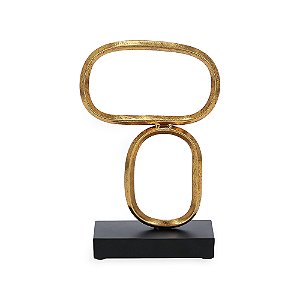 ESCULTURA EM METAL ABSTRATA DOURADO MART