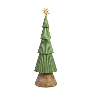 ESCULTURA MINI ARVORE DECORATIVA TALHADA MINT EM RESINA 47CM
