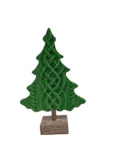 ESCULTURA MINI ARVORE DE NATAL EM RESINA VERDE