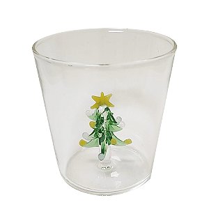 COPO DE VIDRO NATALINO BOROSSILICATO ARVORE 9CM