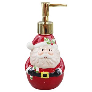 SABONETEIRA PAPAI NOEL EM CERAMICA NATALINA VERMELHA - 18CM