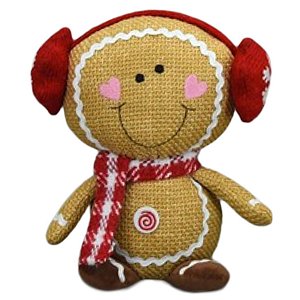 BONECO GINGER DECORATIVO COM CACHECOL SENTADO - 21CM