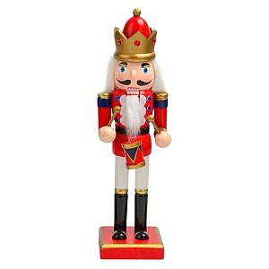 BONECO QUEBRA NOZES COM TAMBOR VERMELHO - 25CM