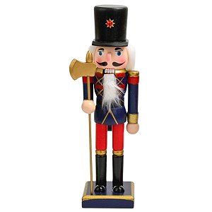 BONECO QUEBRA NOZES COM LANÇA AZUL E VERMELHO - 25CM