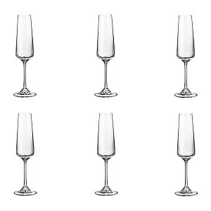 JOGO DE 6 TAÇAS DE CRISTAL DE CHAMPANHE CORVUS 160ML BOHEMIA