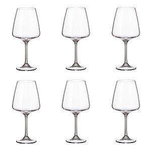 JOGO DE 6 TAÇAS DE CRISTAL DE VINHO CORVUS 570ML BOHEMIA