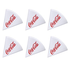 KIT 6 PRATOS DE PIZZA COCA-COLA 22CM BRANCO HAUSKRAFT