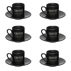 JOGO 6 XICARAS COM PIRES MANHATTAN COFFE 80ML HAUSKRAFT