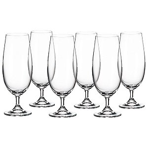 JOGO DE 6 TAÇAS EM CRISTAL BEER GASTRO 380ML BOHEMIA