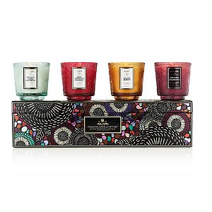 KIT 4 MINI VELAS COPO VIDRO VOTIVE 25H BEST SELLERS JAPONICA