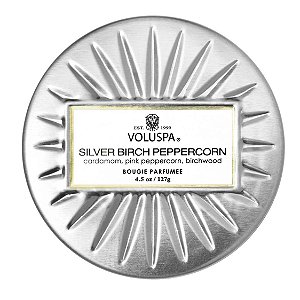 MINI VOLUSPA VELA POTE VIDRO 50H SILVER BIRCH PEPPERCORN