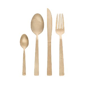 FAQUEIRO 16 PECAS DE ACO INOX SANTORINI CHAMPANHE LYOR