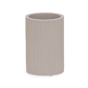 COPO PORTA ESCOVA DE DENTES EM POLIRRESINA BEGE MART 11,5CM