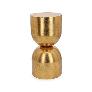 BANCO EM METAL ESTILO AMPULHETA DOURADO MART 55cm