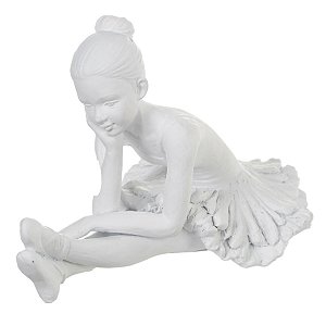 ESCULTURA DECOR EM POLIRESINA BAILARINA BRANCA
