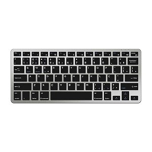 TECLADO ESTILO OFFICE COMPACTO CINZA BLUETOOTH 5.0 GEONAV