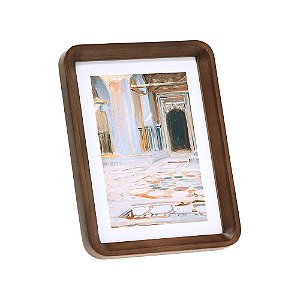 PORTA-RETRATOS ARREDONDADO EM MADEIRA 15X20CM MARROM MART