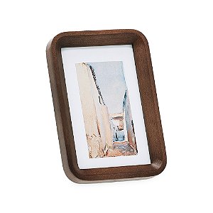 PORTA-RETRATOS ARREDONDADO EM MADEIRA - 10X15 MARROM MART