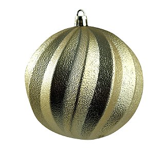 JG 4 BOLA NATALINA DECORADA NA COR DOURADA 10CM