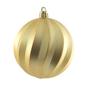 JG 6 BOLA DECORADA NATALINA DOURADO NO PVC 8CM
