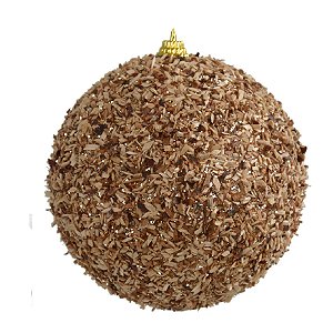 JG 2 BOLA DECORADA NATALINA NO PVC NA COR MARROM 10CM