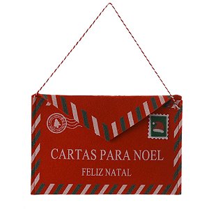 CATINHA ENVELOPE NATALINO CARTAS PARA NOEL VERMELHO 20CM