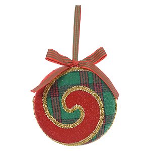 ENFEITE NATALINO PIRULITO DE PENDURAR VERMELHO E VERDE 14CM